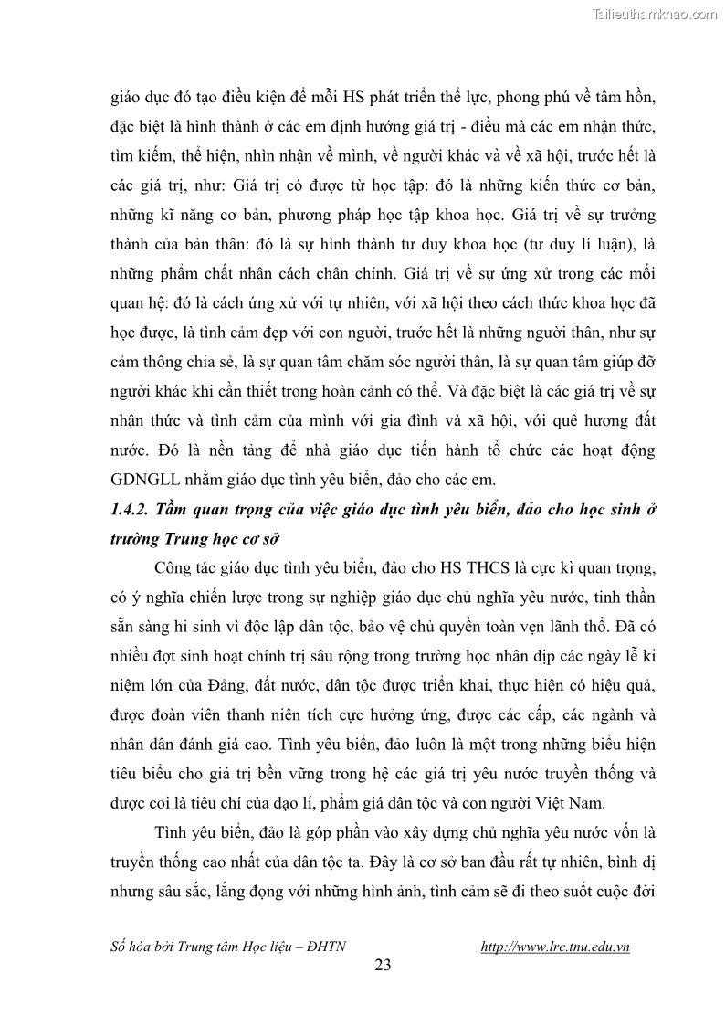 Luận văn thạc sĩ khoa học giáo dục Giáo dục tình yêu biển đảo cho học sinh THCS huyện Tứ Kỳ tỉnh Hải Dương thông qua các hoạt động giáo dục ngoài giờ lên lớp - 3 Trang 35