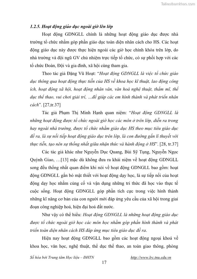 Luận văn thạc sĩ khoa học giáo dục Giáo dục tình yêu biển đảo cho học sinh THCS huyện Tứ Kỳ tỉnh Hải Dương thông qua các hoạt động giáo dục ngoài giờ lên lớp - 3 Trang 29