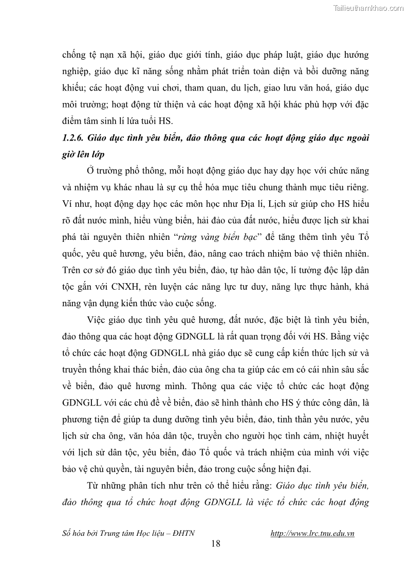 Luận văn thạc sĩ khoa học giáo dục Giáo dục tình yêu biển đảo cho học sinh THCS huyện Tứ Kỳ tỉnh Hải Dương thông qua các hoạt động giáo dục ngoài giờ lên lớp - 3 Trang 30