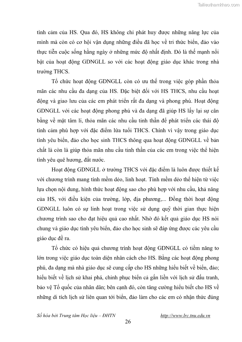 Luận văn thạc sĩ khoa học giáo dục Giáo dục tình yêu biển đảo cho học sinh THCS huyện Tứ Kỳ tỉnh Hải Dương thông qua các hoạt động giáo dục ngoài giờ lên lớp - 4 Trang 38