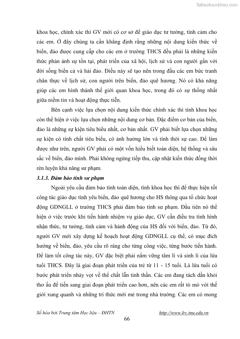 Luận văn thạc sĩ khoa học giáo dục Giáo dục tình yêu biển đảo cho học sinh THCS huyện Tứ Kỳ tỉnh Hải Dương thông qua các hoạt động giáo dục ngoài giờ lên lớp - 7 Trang 78