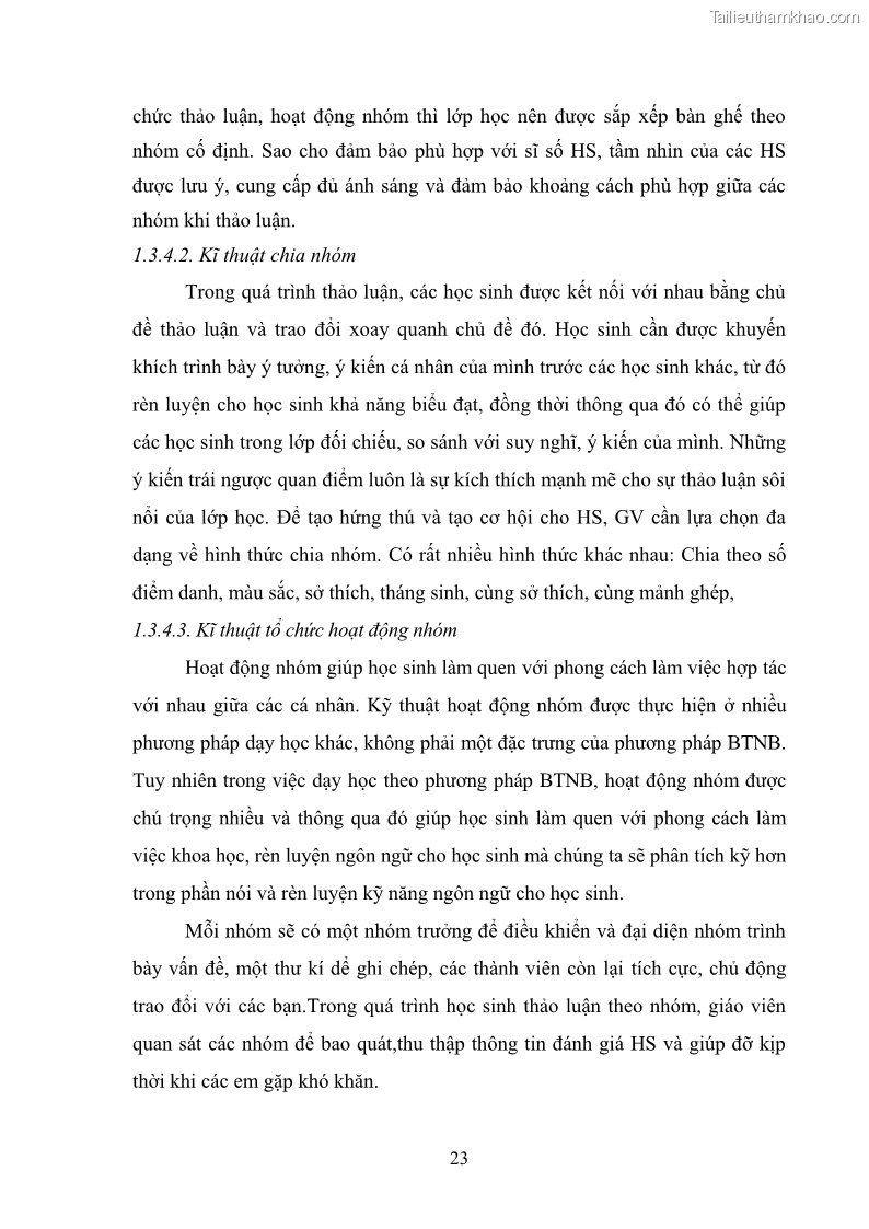 Luận văn thạc sĩ khoa học giáo dục Tổ chức dạy học môn Khoa học ở các trường Tiểu học thành phố Thái Nguyên, tỉnh Thái Nguyên theo hướng vận dụng phương pháp Bàn tay nặn bột - 3 Trang 32