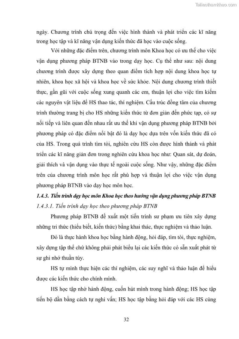Luận văn thạc sĩ khoa học giáo dục Tổ chức dạy học môn Khoa học ở các trường Tiểu học thành phố Thái Nguyên, tỉnh Thái Nguyên theo hướng vận dụng phương pháp Bàn tay nặn bột - 4 Trang 41