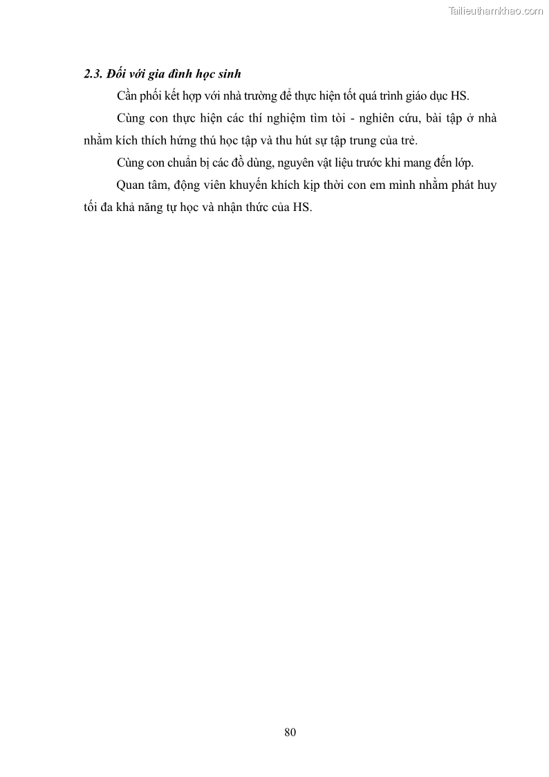 Luận văn thạc sĩ khoa học giáo dục Tổ chức dạy học môn Khoa học ở các trường Tiểu học thành phố Thái Nguyên, tỉnh Thái Nguyên theo hướng vận dụng phương pháp Bàn tay nặn bột - 8 Trang 89