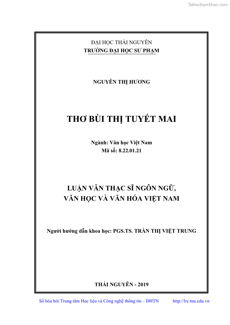 Luận văn thạc sĩ Thơ Bùi Thị Tuyết Mai - 1 Trang 2