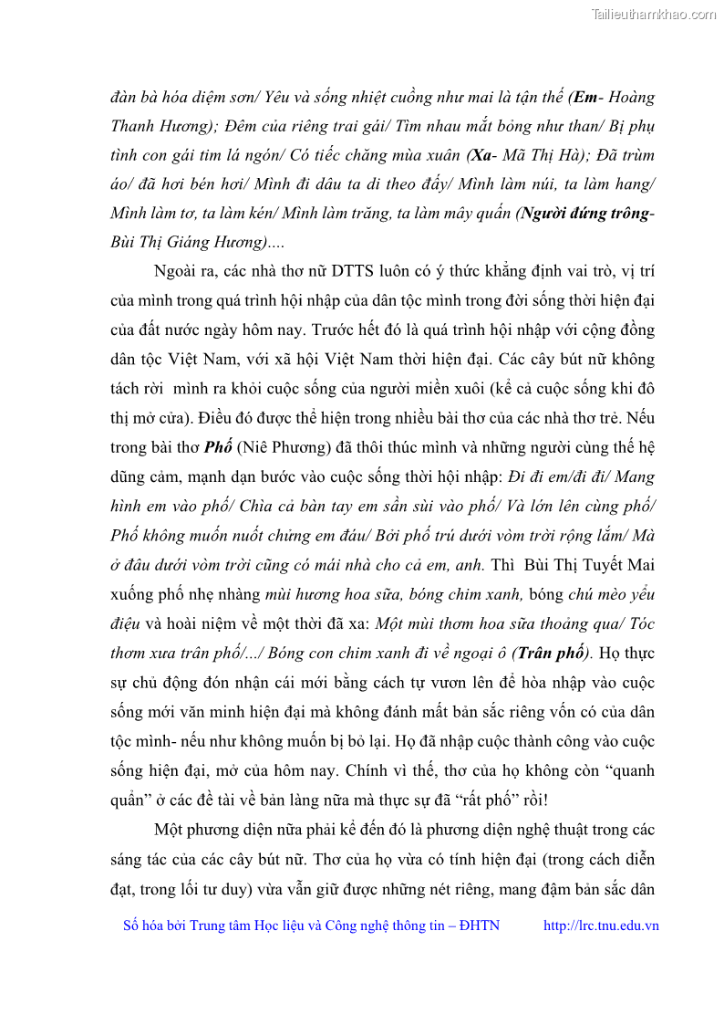 Luận văn thạc sĩ Thơ Bùi Thị Tuyết Mai - 2 Trang 22