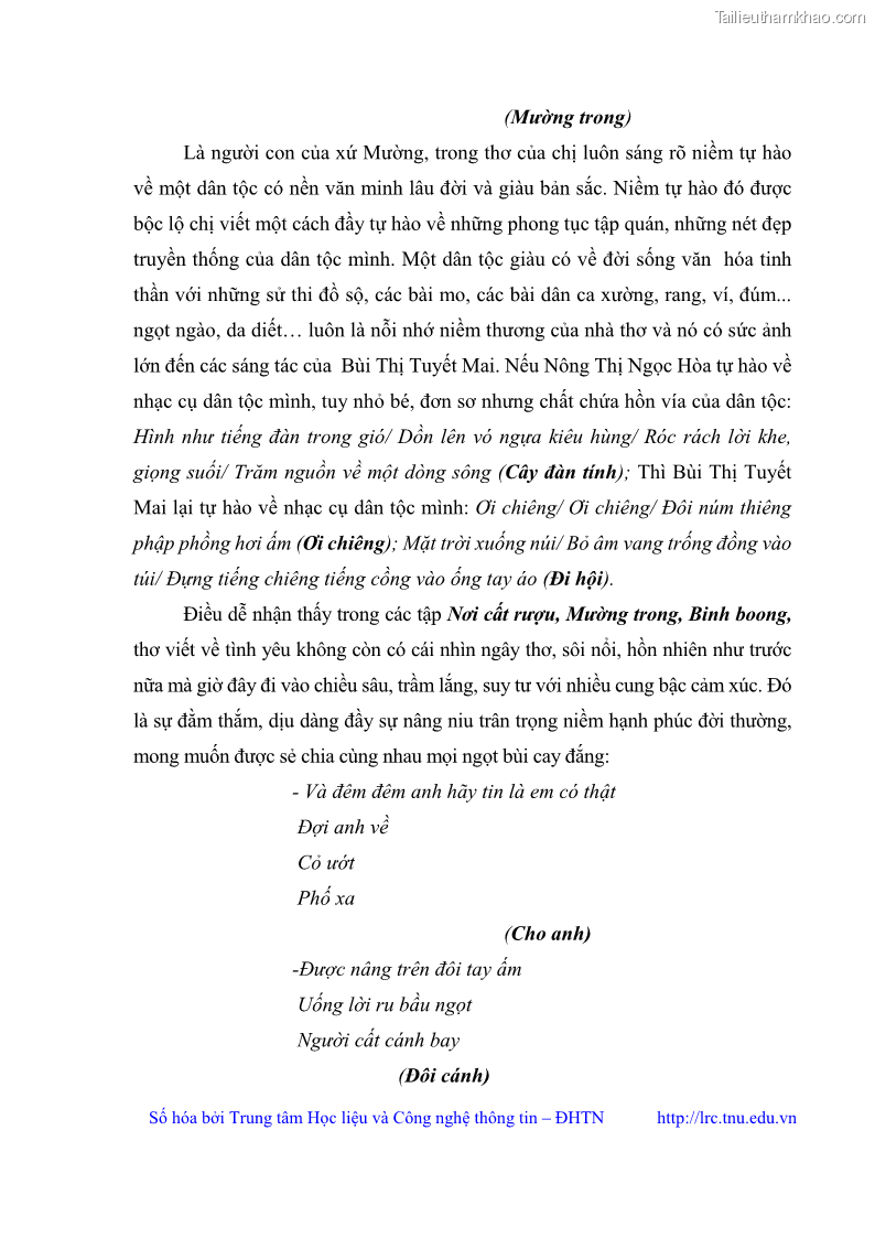 Luận văn thạc sĩ Thơ Bùi Thị Tuyết Mai - 3 Trang 31