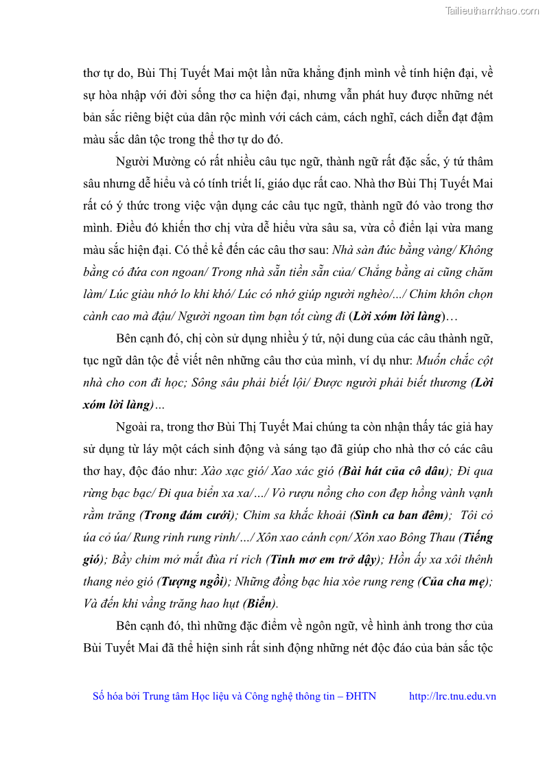 Luận văn thạc sĩ Thơ Bùi Thị Tuyết Mai - 5 Trang 56