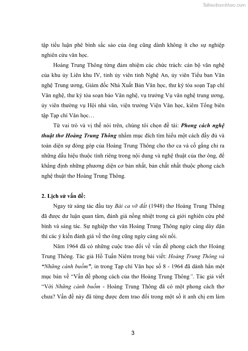 Luận văn thạc sĩ văn học Phong cách nghệ thuật thơ Hoàng Trung Thông - 1 Trang 5