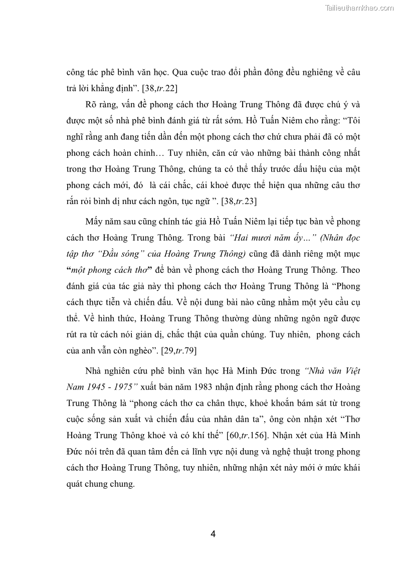 Luận văn thạc sĩ văn học Phong cách nghệ thuật thơ Hoàng Trung Thông - 1 Trang 6