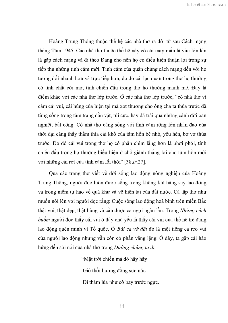 Luận văn thạc sĩ văn học Phong cách nghệ thuật thơ Hoàng Trung Thông - 2 Trang 13