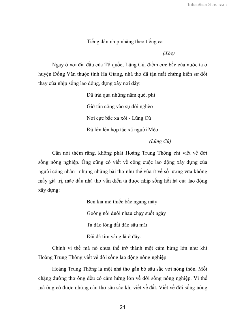 Luận văn thạc sĩ văn học Phong cách nghệ thuật thơ Hoàng Trung Thông - 2 Trang 23