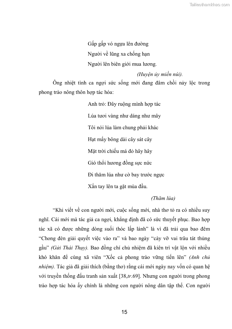 Luận văn thạc sĩ văn học Phong cách nghệ thuật thơ Hoàng Trung Thông - 2 Trang 17