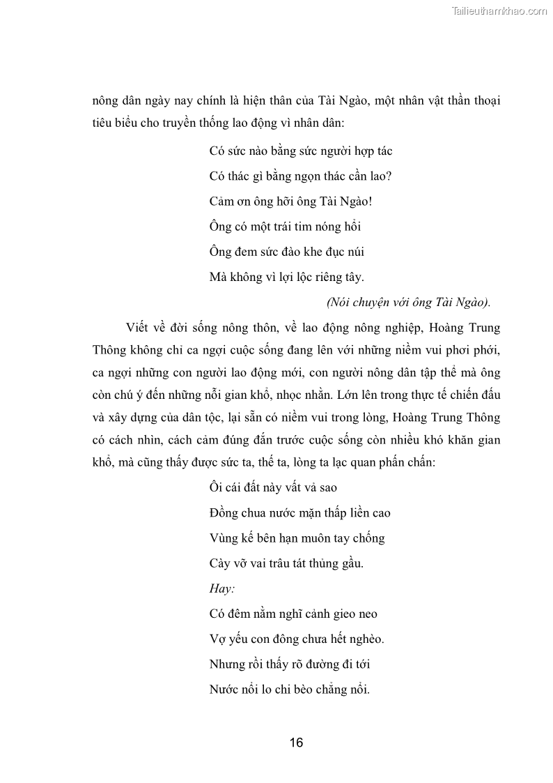 Luận văn thạc sĩ văn học Phong cách nghệ thuật thơ Hoàng Trung Thông - 2 Trang 18