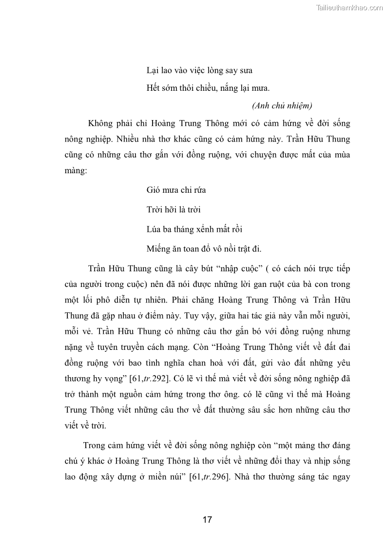 Luận văn thạc sĩ văn học Phong cách nghệ thuật thơ Hoàng Trung Thông - 2 Trang 19