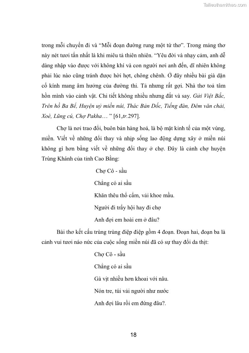 Luận văn thạc sĩ văn học Phong cách nghệ thuật thơ Hoàng Trung Thông - 2 Trang 20