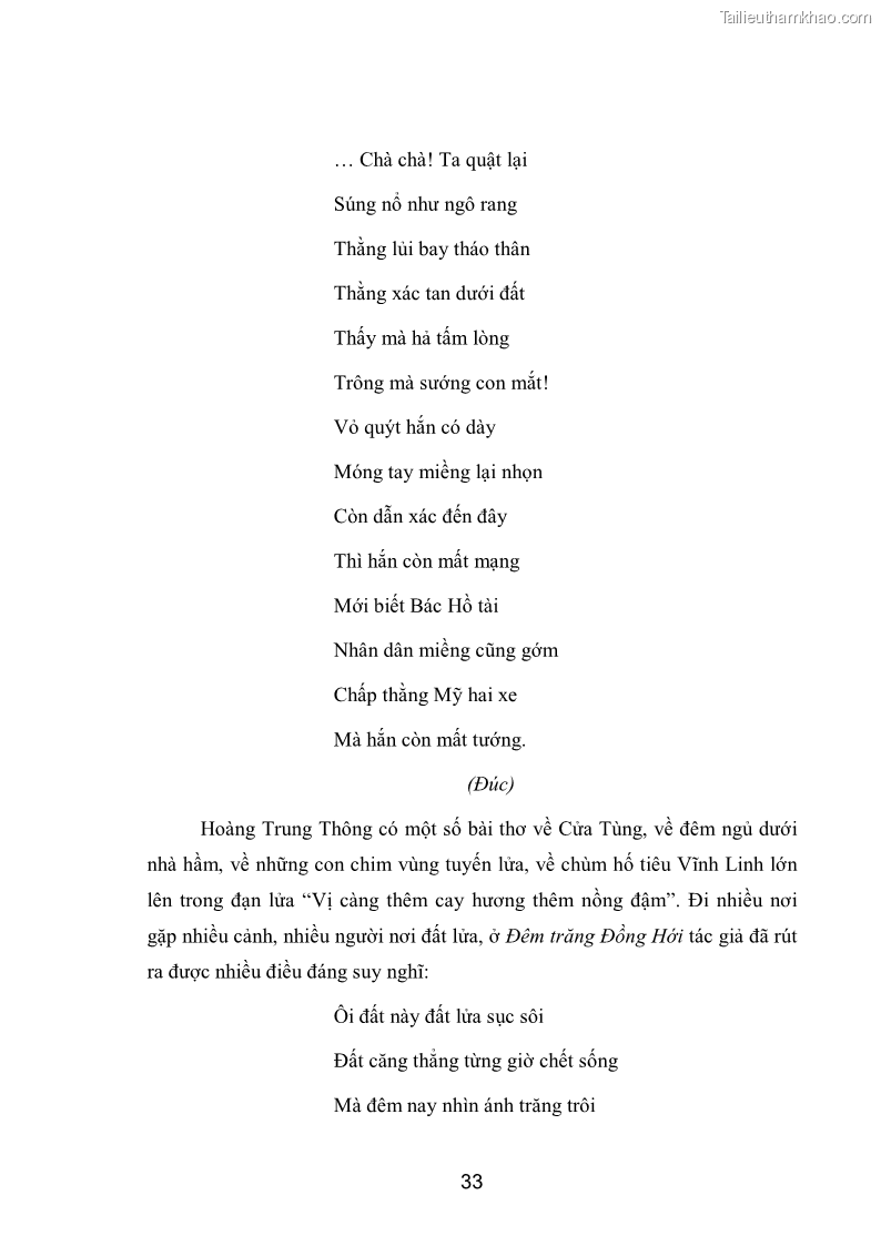 Luận văn thạc sĩ văn học Phong cách nghệ thuật thơ Hoàng Trung Thông - 3 Trang 35