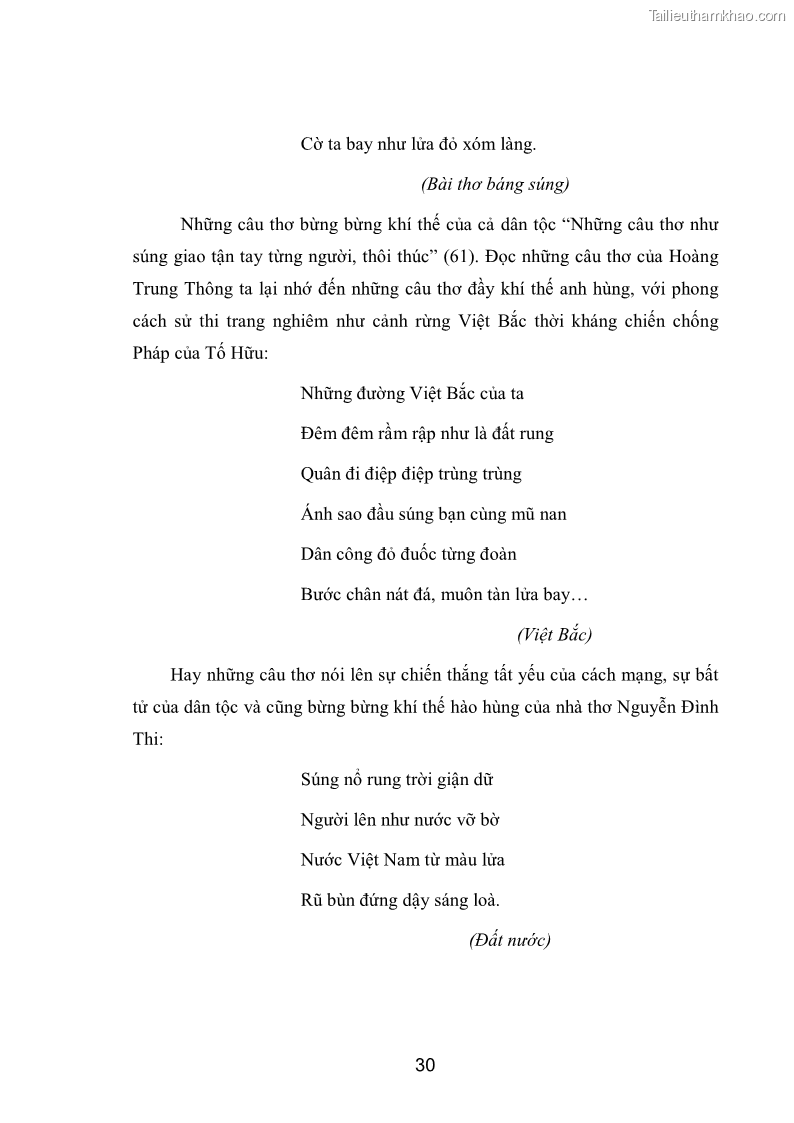 Luận văn thạc sĩ văn học Phong cách nghệ thuật thơ Hoàng Trung Thông - 3 Trang 32