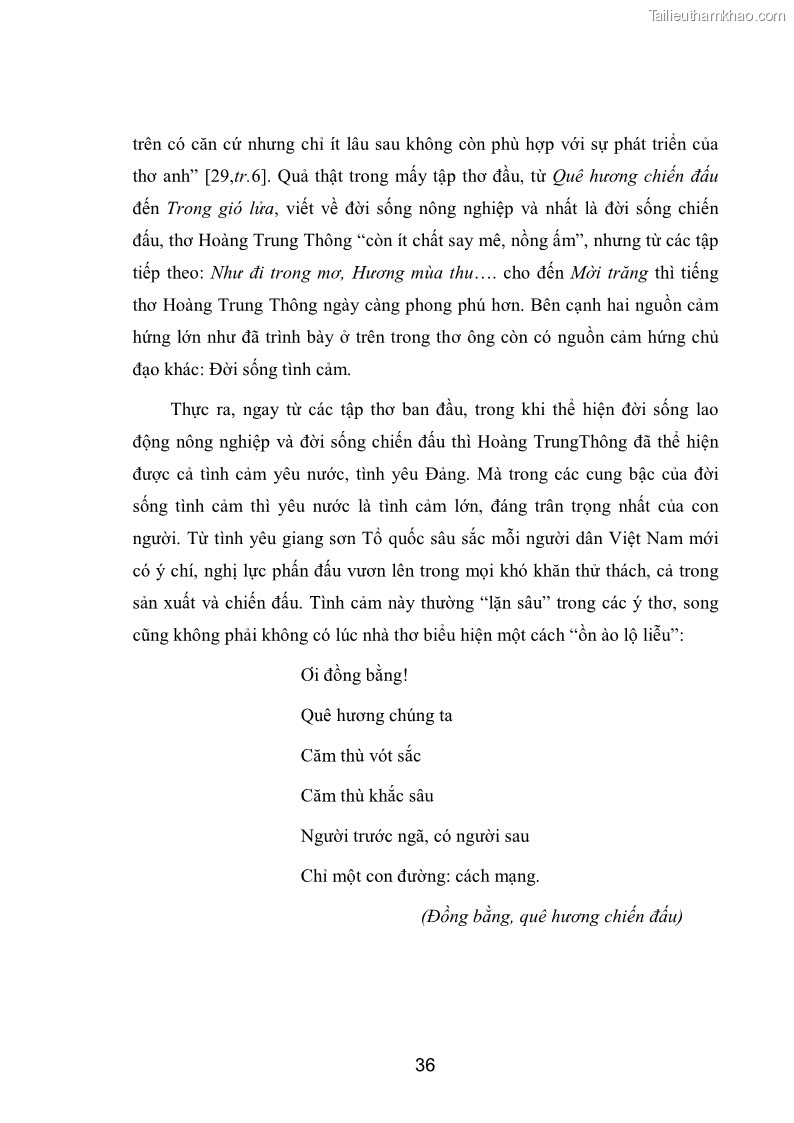 Luận văn thạc sĩ văn học Phong cách nghệ thuật thơ Hoàng Trung Thông - 4 Trang 38