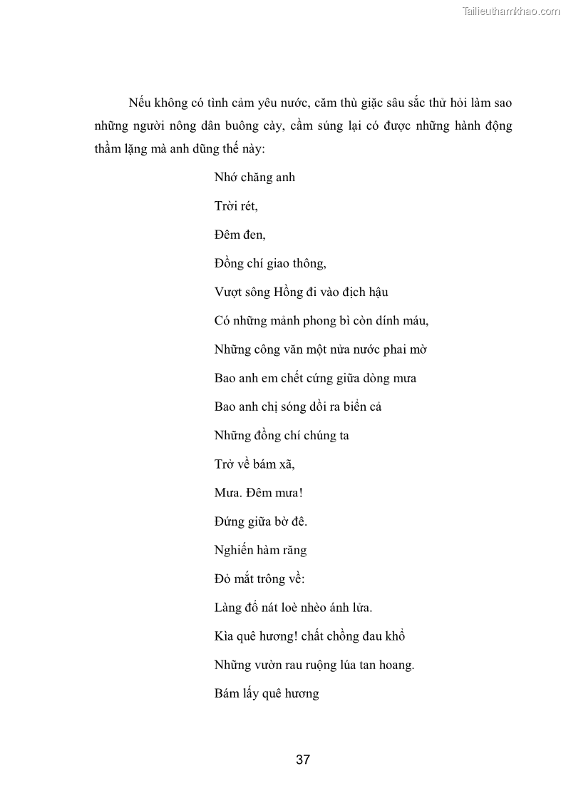 Luận văn thạc sĩ văn học Phong cách nghệ thuật thơ Hoàng Trung Thông - 4 Trang 39