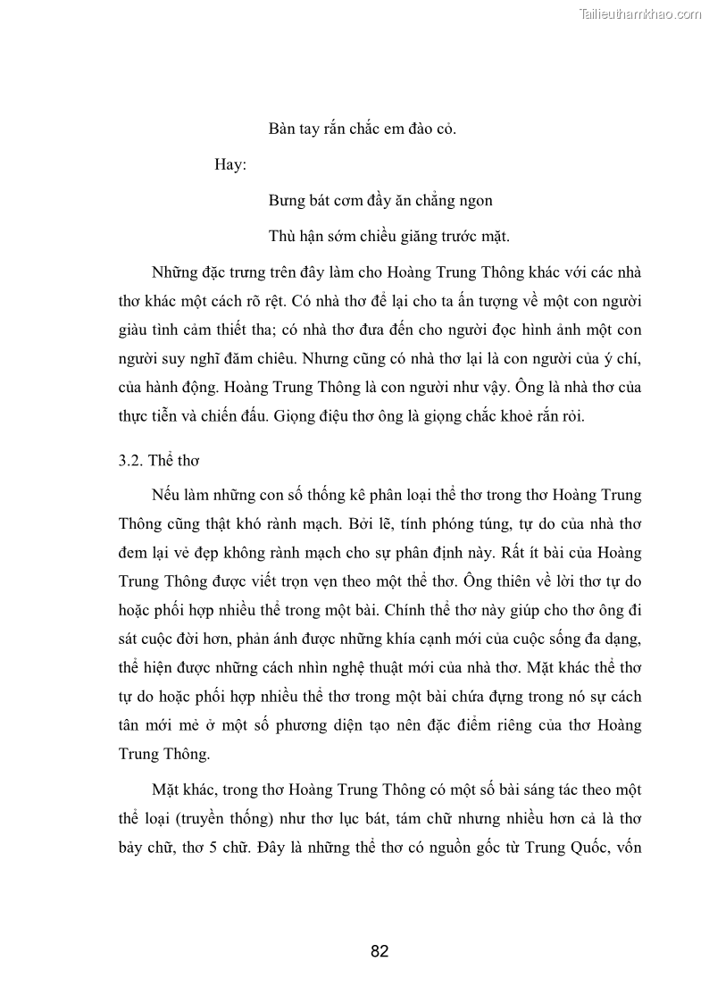 Luận văn thạc sĩ văn học Phong cách nghệ thuật thơ Hoàng Trung Thông - 7 Trang 84