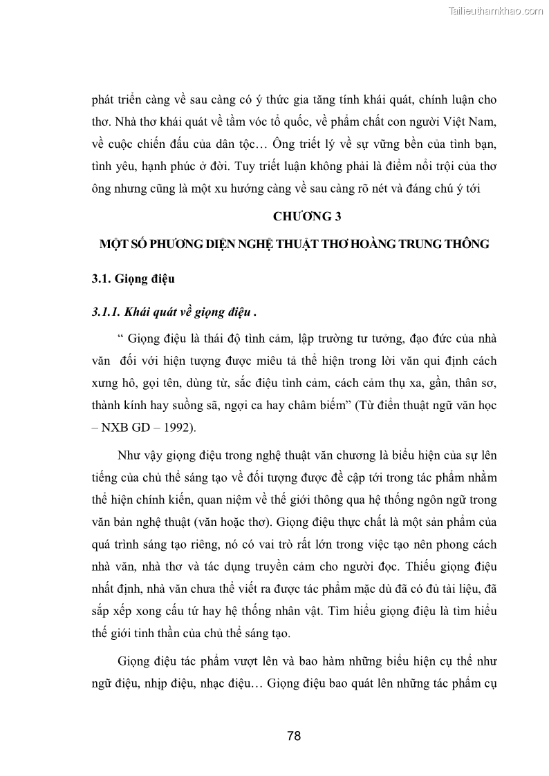 Luận văn thạc sĩ văn học Phong cách nghệ thuật thơ Hoàng Trung Thông - 7 Trang 80