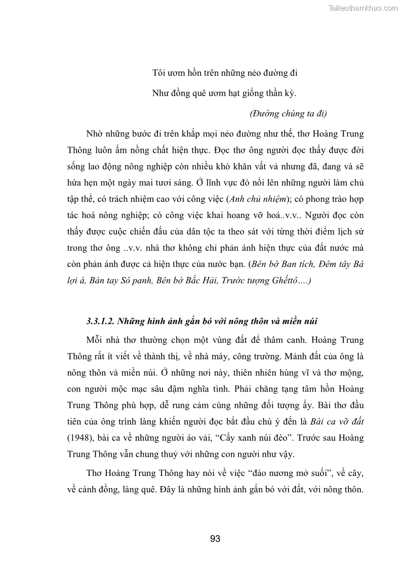 Luận văn thạc sĩ văn học Phong cách nghệ thuật thơ Hoàng Trung Thông - 8 Trang 95