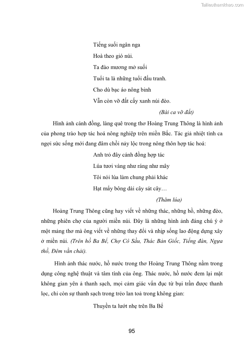 Luận văn thạc sĩ văn học Phong cách nghệ thuật thơ Hoàng Trung Thông - 9 Trang 97