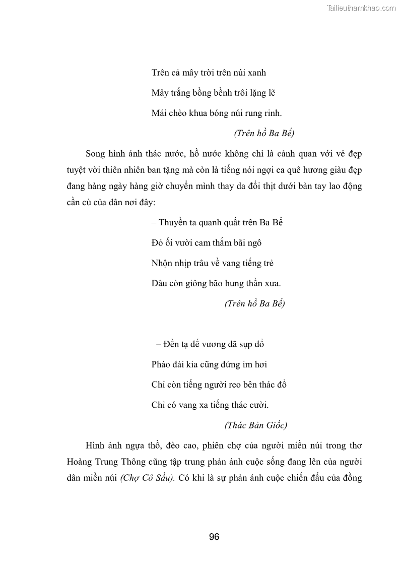 Luận văn thạc sĩ văn học Phong cách nghệ thuật thơ Hoàng Trung Thông - 9 Trang 98