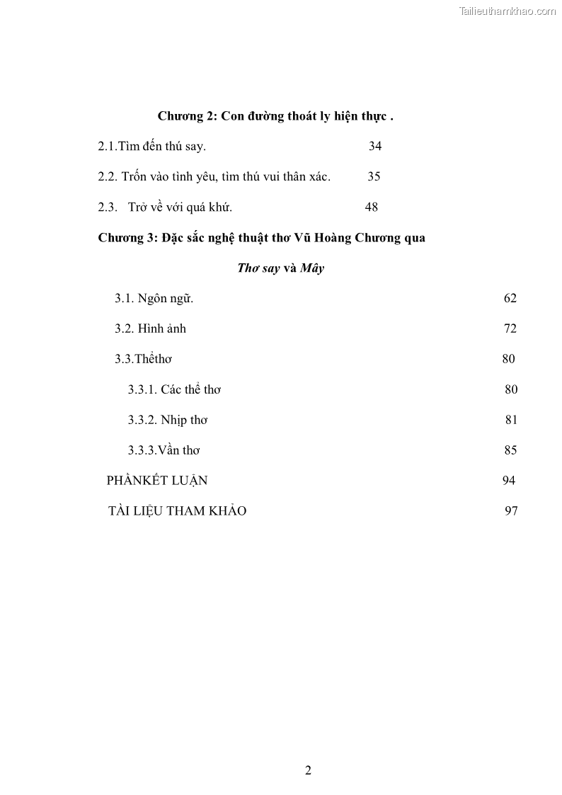 Luận văn thạc sĩ văn học Phong cách nghệ thuật thơ Vũ Hoàng Chương - 1 Trang 3