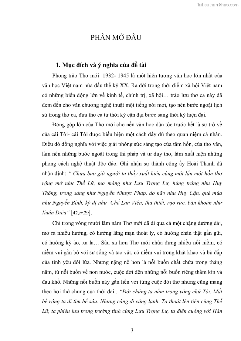 Luận văn thạc sĩ văn học Phong cách nghệ thuật thơ Vũ Hoàng Chương - 1 Trang 4