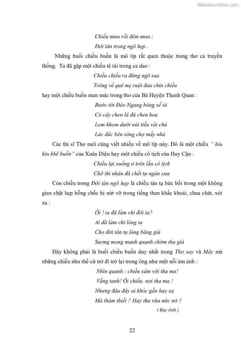 Luận văn thạc sĩ văn học Phong cách nghệ thuật thơ Vũ Hoàng Chương - 2 Trang 23