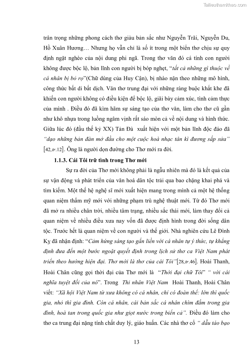 Luận văn thạc sĩ văn học Phong cách nghệ thuật thơ Vũ Hoàng Chương - 2 Trang 14