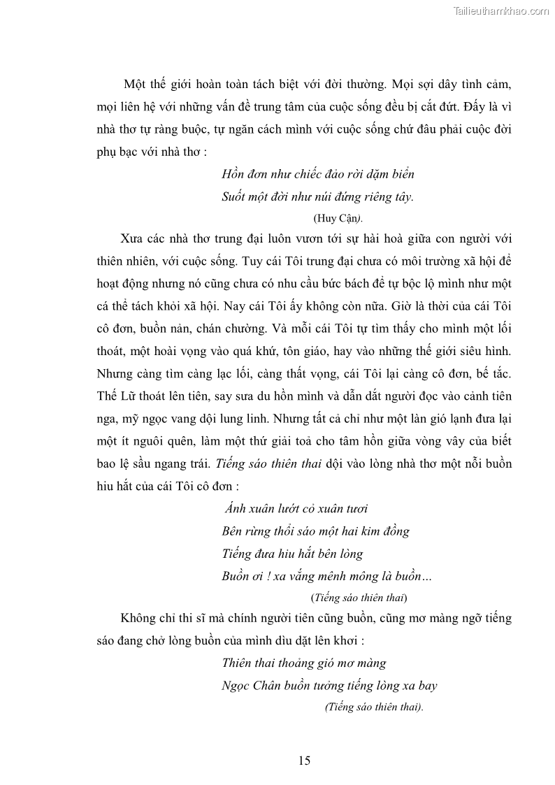 Luận văn thạc sĩ văn học Phong cách nghệ thuật thơ Vũ Hoàng Chương - 2 Trang 16