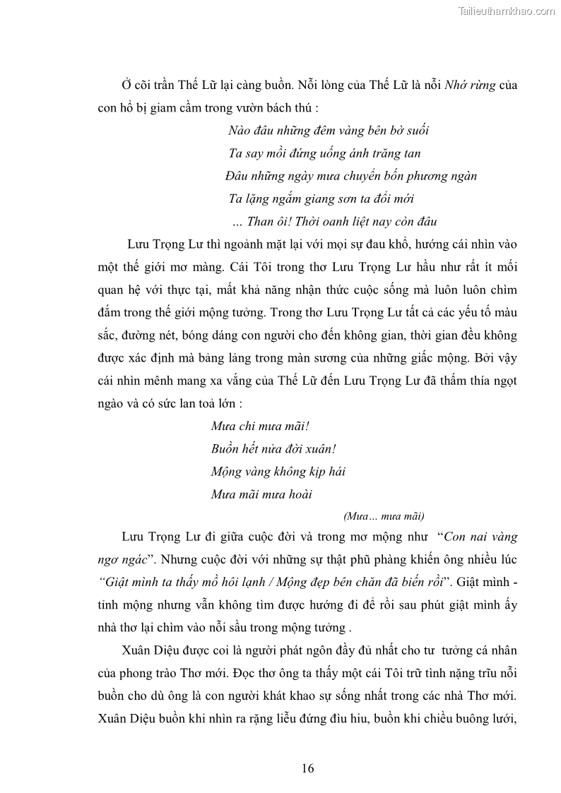 Luận văn thạc sĩ văn học Phong cách nghệ thuật thơ Vũ Hoàng Chương - 2 Trang 17