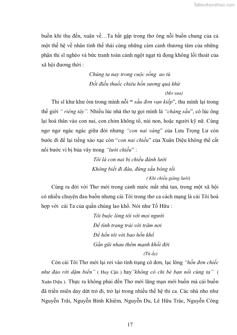 Luận văn thạc sĩ văn học Phong cách nghệ thuật thơ Vũ Hoàng Chương - 2 Trang 18