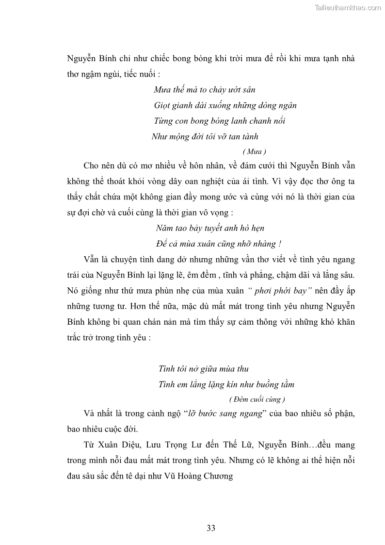 Luận văn thạc sĩ văn học Phong cách nghệ thuật thơ Vũ Hoàng Chương - 3 Trang 34