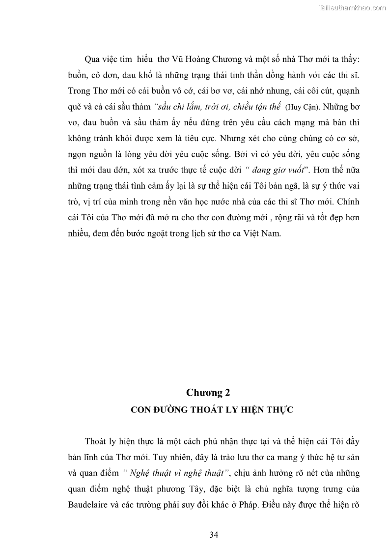 Luận văn thạc sĩ văn học Phong cách nghệ thuật thơ Vũ Hoàng Chương - 3 Trang 35