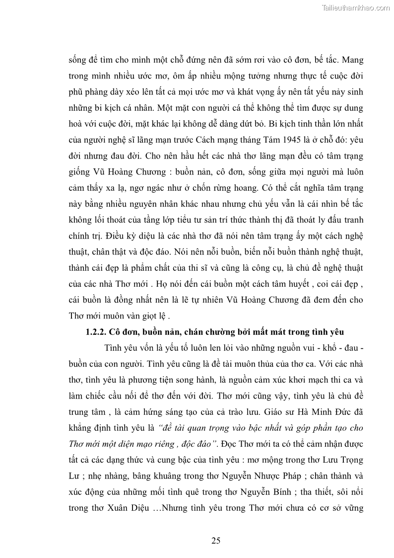 Luận văn thạc sĩ văn học Phong cách nghệ thuật thơ Vũ Hoàng Chương - 3 Trang 26