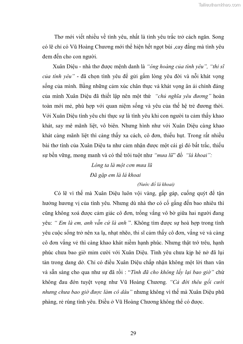 Luận văn thạc sĩ văn học Phong cách nghệ thuật thơ Vũ Hoàng Chương - 3 Trang 30