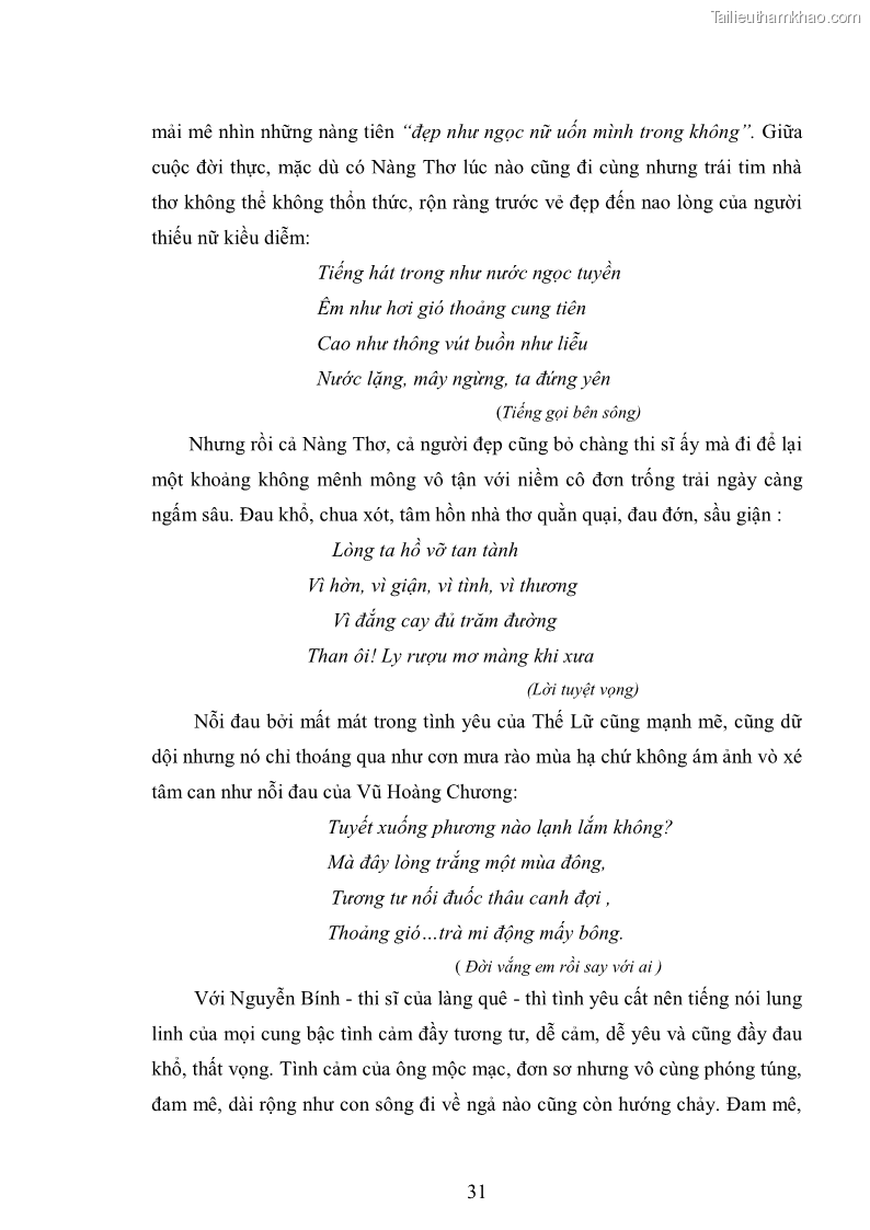 Luận văn thạc sĩ văn học Phong cách nghệ thuật thơ Vũ Hoàng Chương - 3 Trang 32