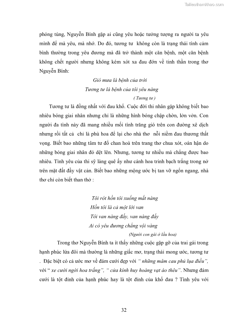 Luận văn thạc sĩ văn học Phong cách nghệ thuật thơ Vũ Hoàng Chương - 3 Trang 33