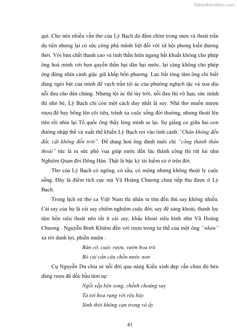 Luận văn thạc sĩ văn học Phong cách nghệ thuật thơ Vũ Hoàng Chương - 4 Trang 42