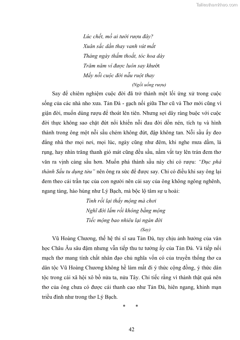 Luận văn thạc sĩ văn học Phong cách nghệ thuật thơ Vũ Hoàng Chương - 4 Trang 43