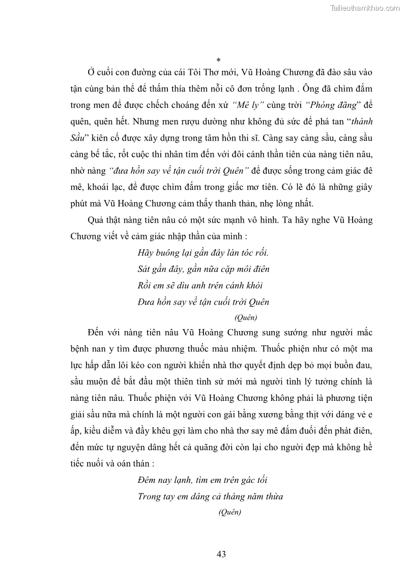 Luận văn thạc sĩ văn học Phong cách nghệ thuật thơ Vũ Hoàng Chương - 4 Trang 44