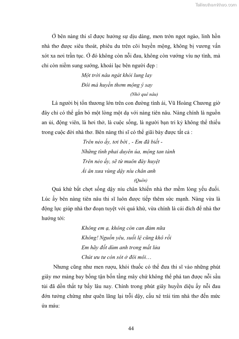 Luận văn thạc sĩ văn học Phong cách nghệ thuật thơ Vũ Hoàng Chương - 4 Trang 45