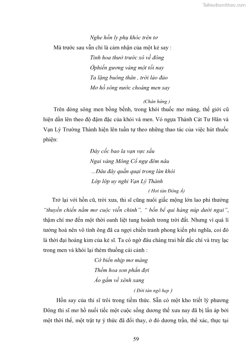 Luận văn thạc sĩ văn học Phong cách nghệ thuật thơ Vũ Hoàng Chương - 5 Trang 60