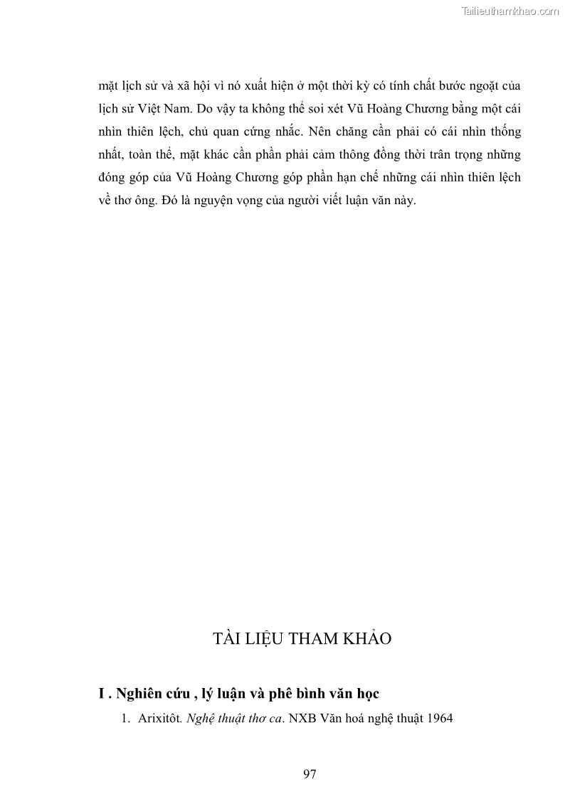 Luận văn thạc sĩ văn học Phong cách nghệ thuật thơ Vũ Hoàng Chương - 9 Trang 98
