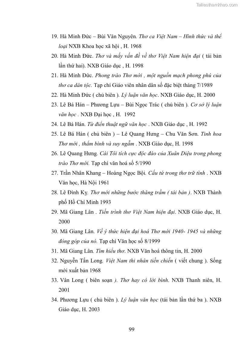 Luận văn thạc sĩ văn học Phong cách nghệ thuật thơ Vũ Hoàng Chương - 9 Trang 100