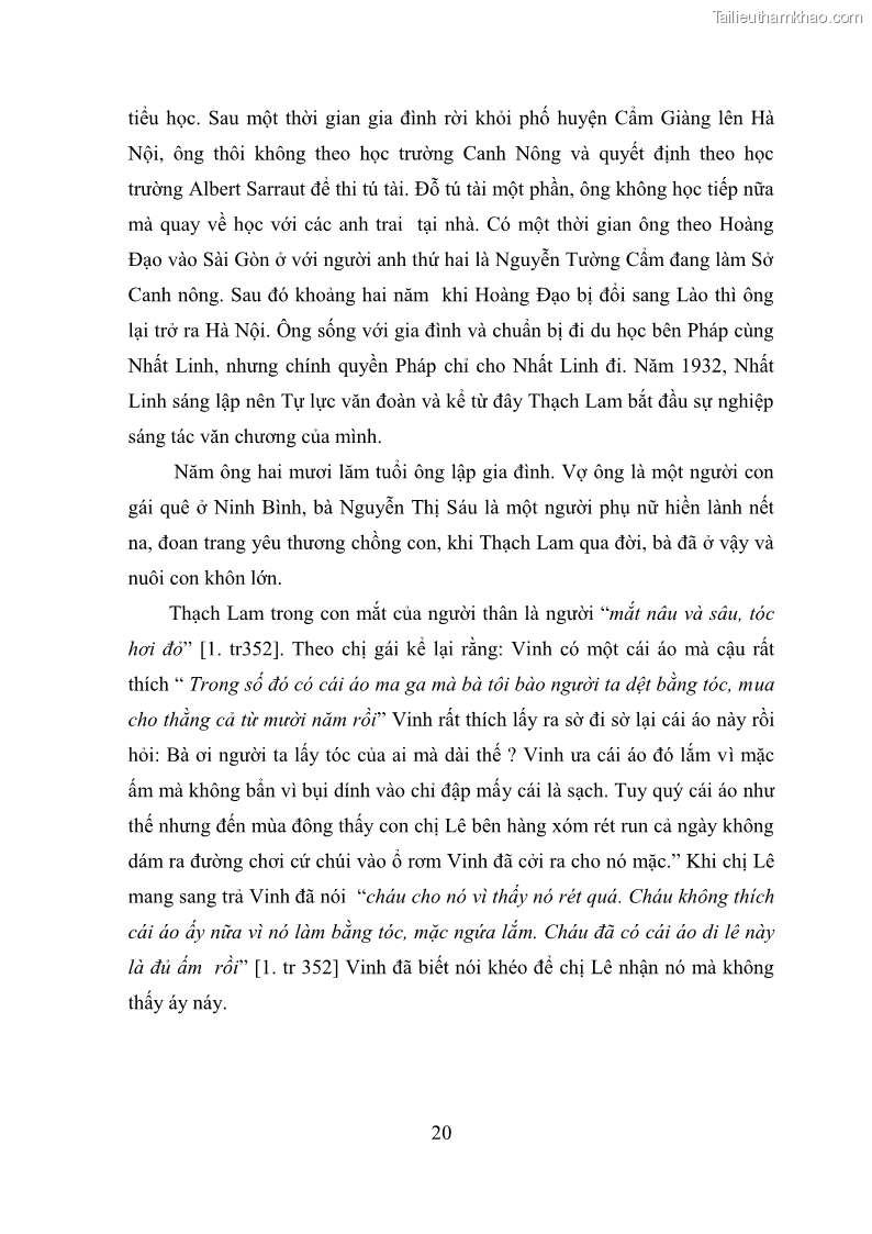 Luận văn thạc sĩ văn học Phong cách nghệ thuật truyện ngắn Thạch Lam - 2 Trang 22